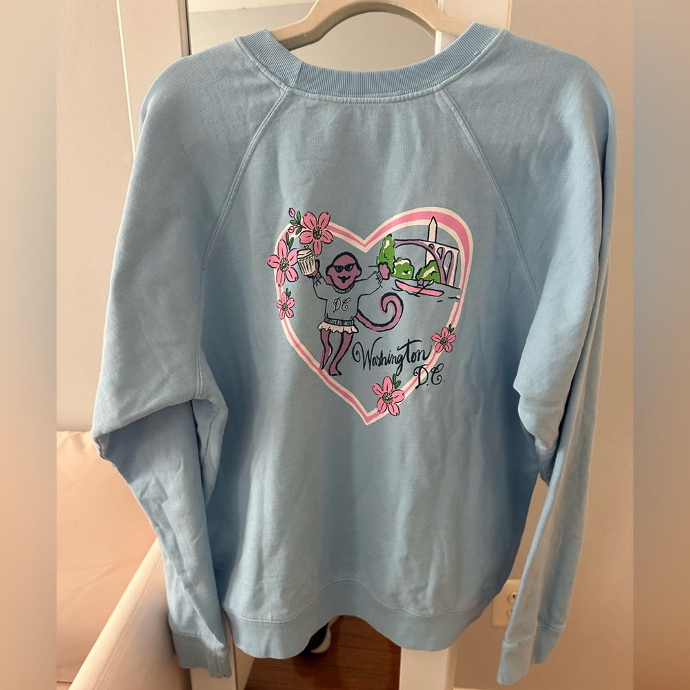 Roller Rabbit Blue and Pink Heart Sweatshirt